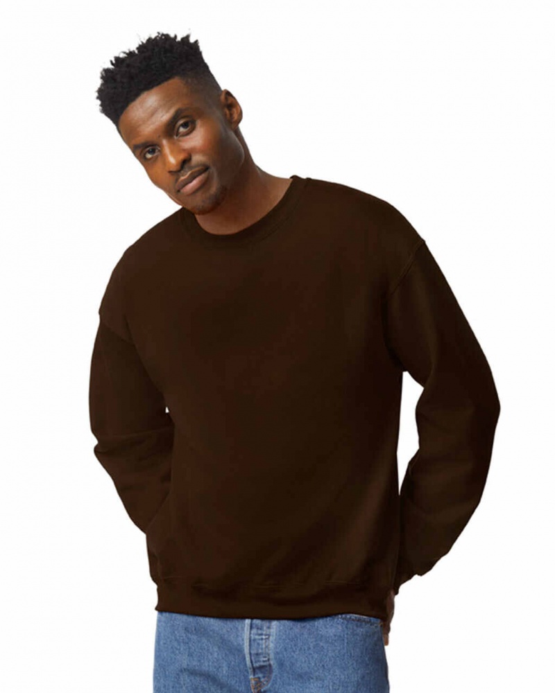 Dark Chocolate Gildan 18000 Crewneck Sweatshirt Men\'s Sweatshirt | BNIP19650