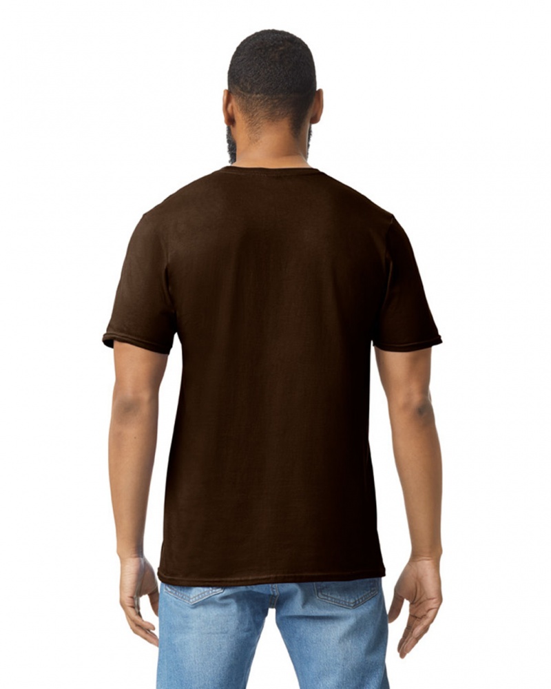 Dark Chocolate Gildan 64000 Men's T-Shirts | ZIMB14287