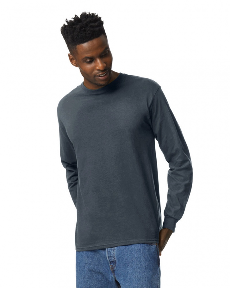 Dark Heather Gildan 2400 Long Sleeve Men\'s T-Shirts | HDPZ18456