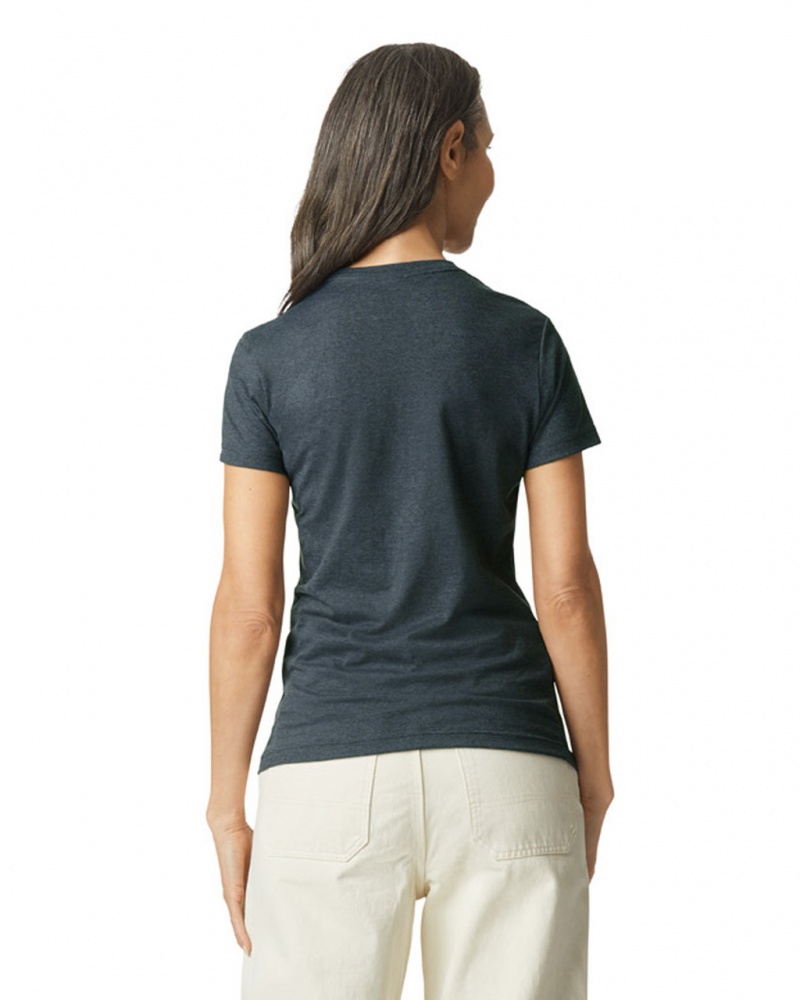 Dark Heather Gildan 64000L Women's T-Shirts | TJVZ30621