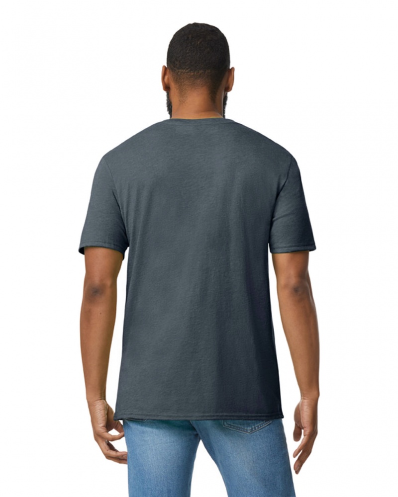 Dark Heather Gildan 64V00 V-Neck Men's T-Shirts | NIFB15276