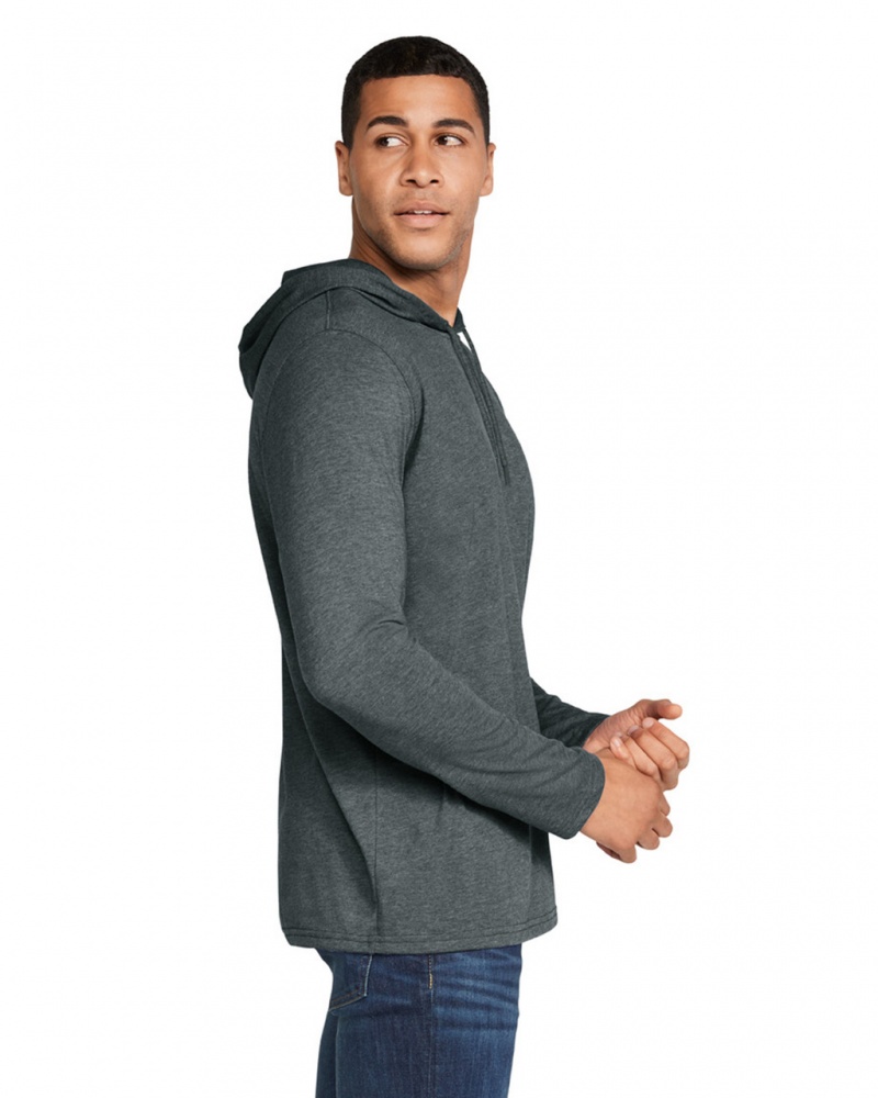 Dark Heather Gildan 987 Long Sleeve Hoodie Men's Hoodie | WBGT84673