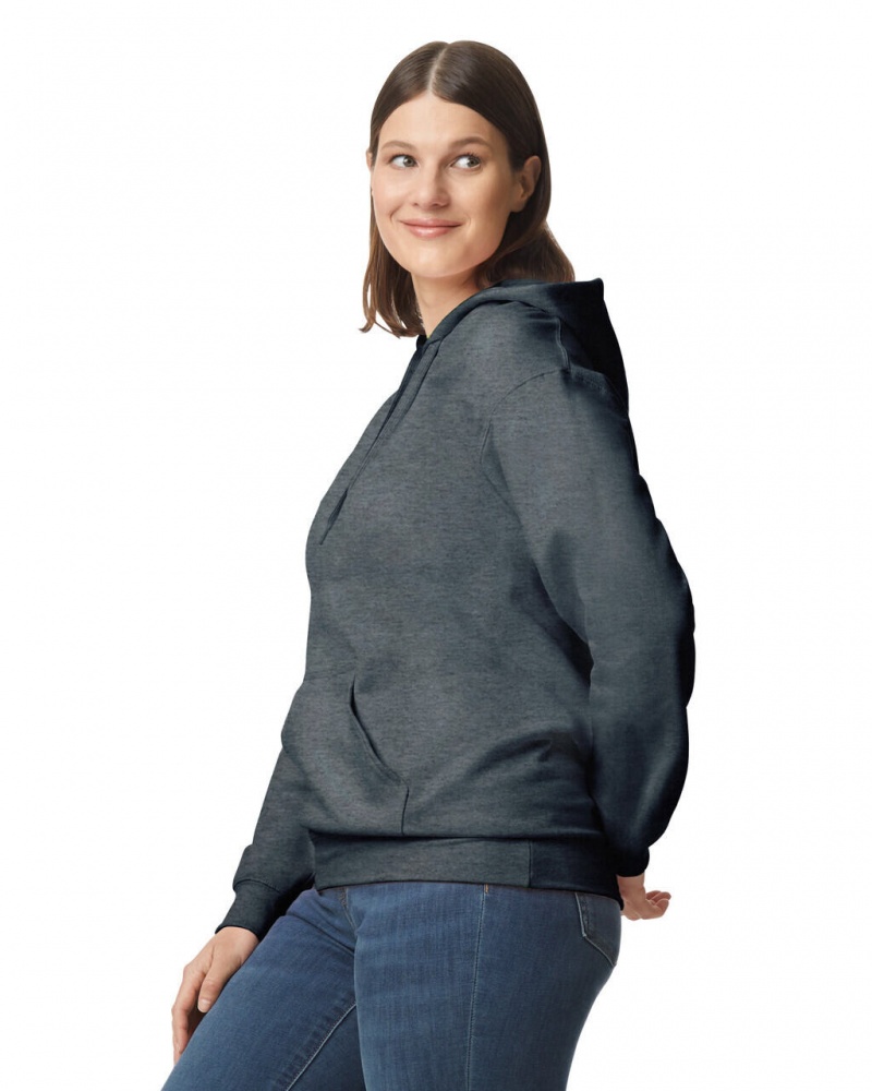 Dark Heather Gildan SF500 Midweight Fleece Women's Hoodie | BPTS96307