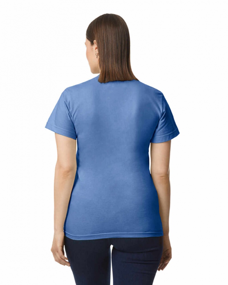 Flo Blue Gildan H000 Women's T-Shirts | PBJY04253