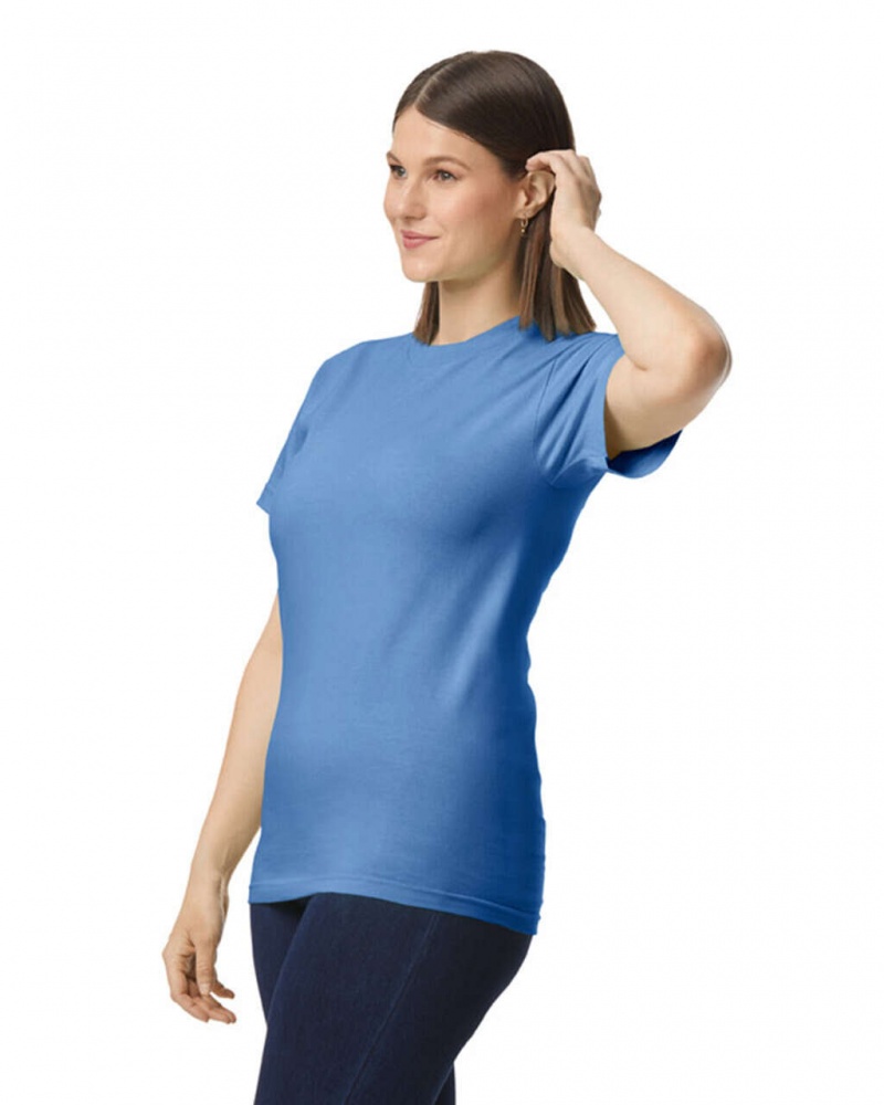 Flo Blue Gildan H000 Women's T-Shirts | PBJY04253