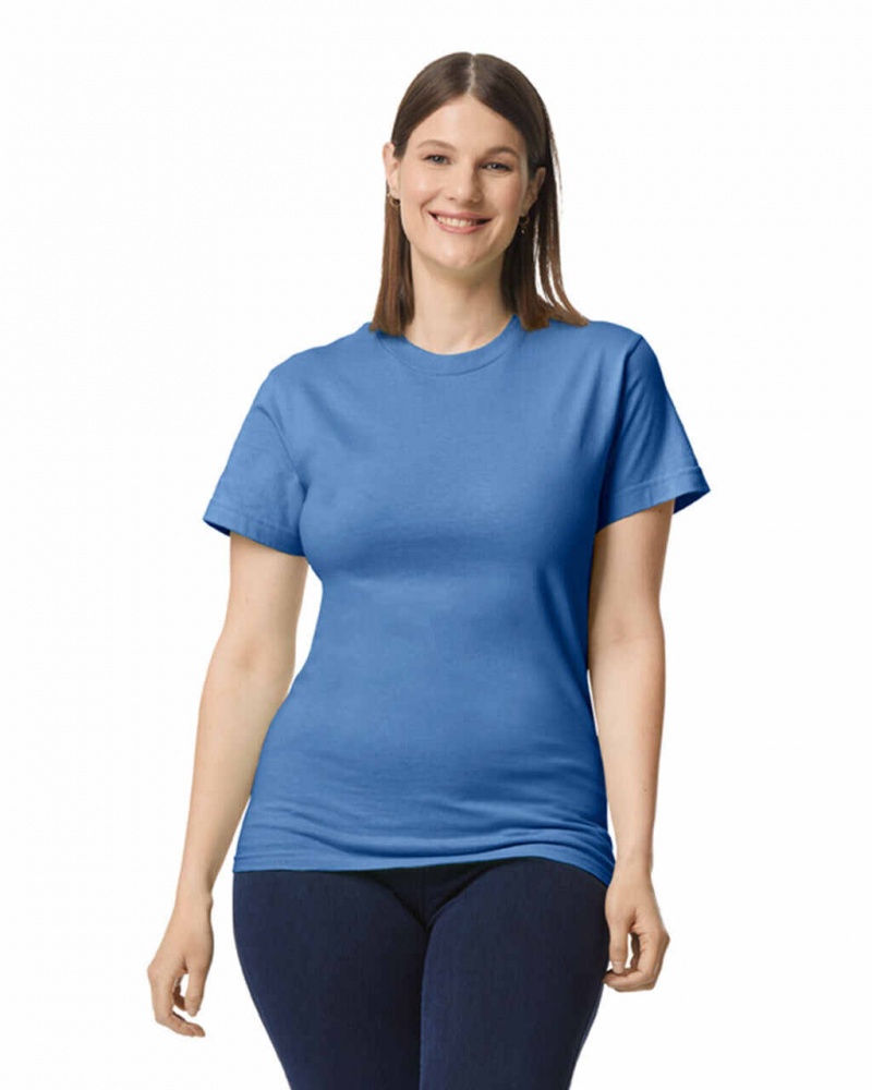 Flo Blue Gildan H000 Women\'s T-Shirts | PBJY04253