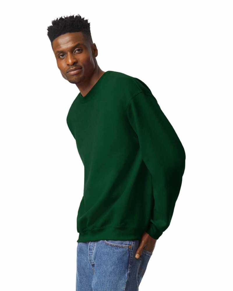 Forest Green Gildan 18000 Crewneck Sweatshirt Men's Sweatshirt | SREC29148