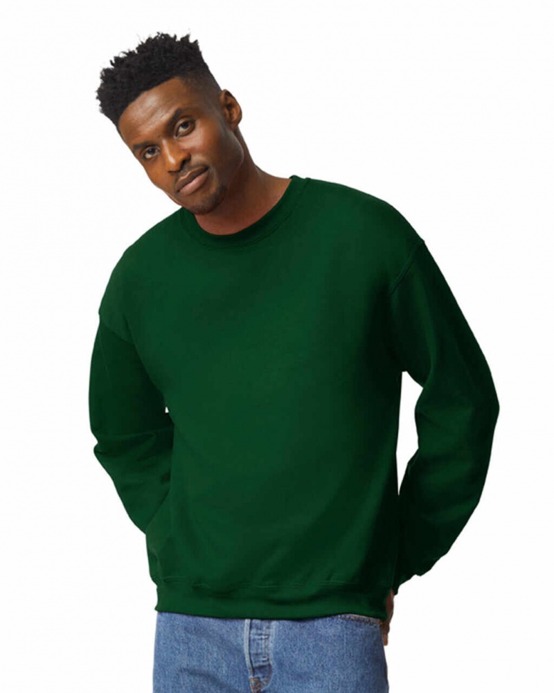 Forest Green Gildan 18000 Crewneck Sweatshirt Men\'s Sweatshirt | SREC29148