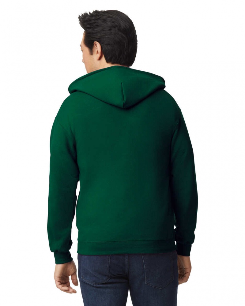 Forest Green Gildan 18600 Full Zip Hoodie Men's Sweatshirt | RBGK82703