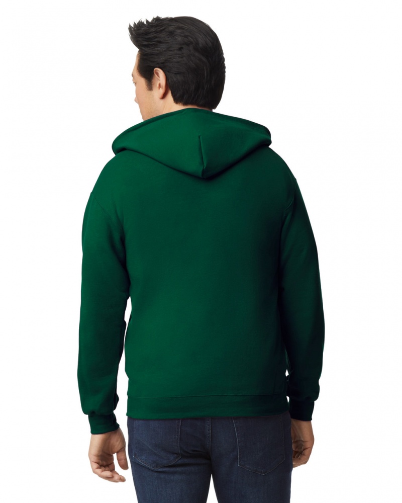 Forest Green Gildan 18600 Full Zip Hoodie Men's Hoodie | IRNZ35907