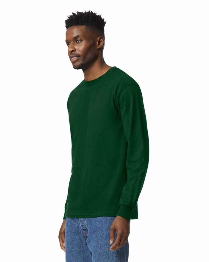 Forest Green Gildan 2400 Long Sleeve Men's T-Shirts | TUGJ78391