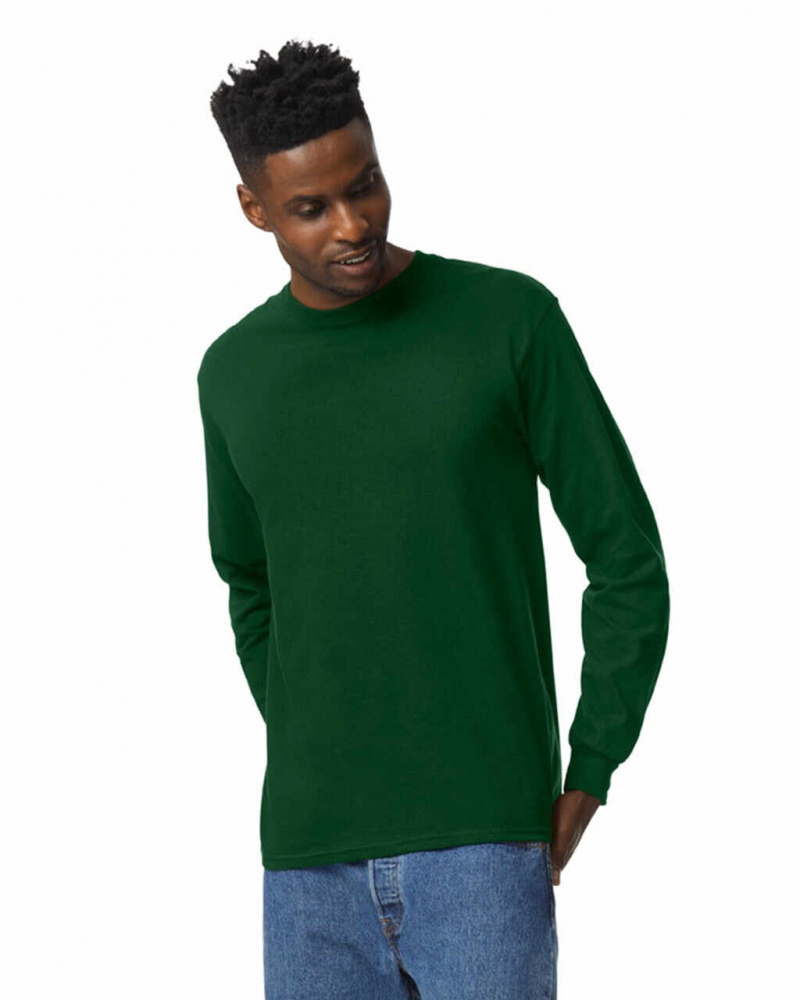 Forest Green Gildan 2400 Long Sleeve Men\'s T-Shirts | TUGJ78391