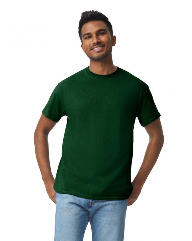 Forest Green Gildan 5000 Men\'s T-Shirts | HYWU50274