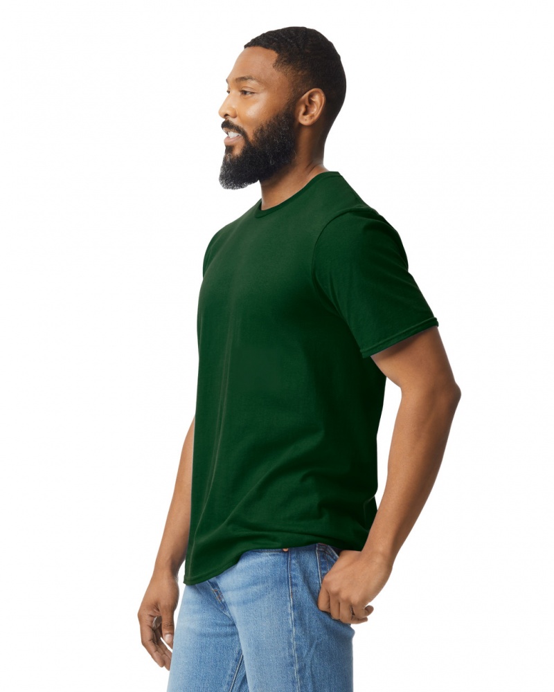 Forest Green Gildan 64000 Men's T-Shirts | EGQA69483