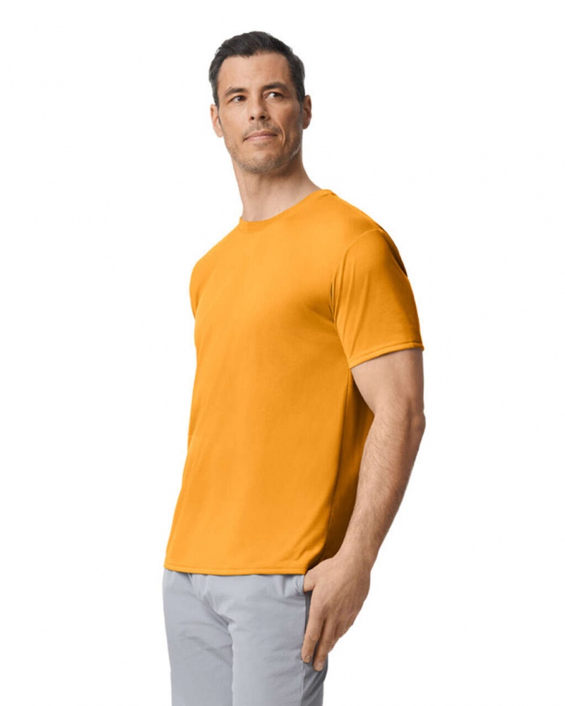 Gold Gildan 42000 Men's T-Shirts | YPQS73165