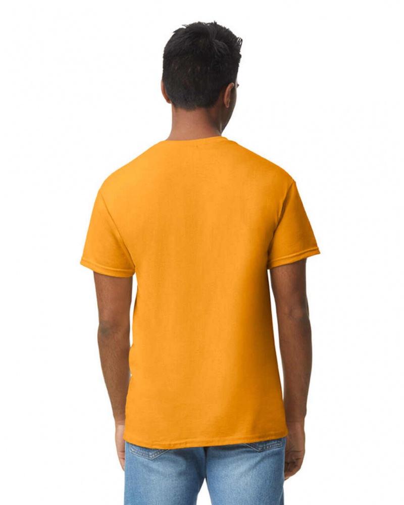 Gold Gildan 5000 Men's T-Shirts | VZFN92053