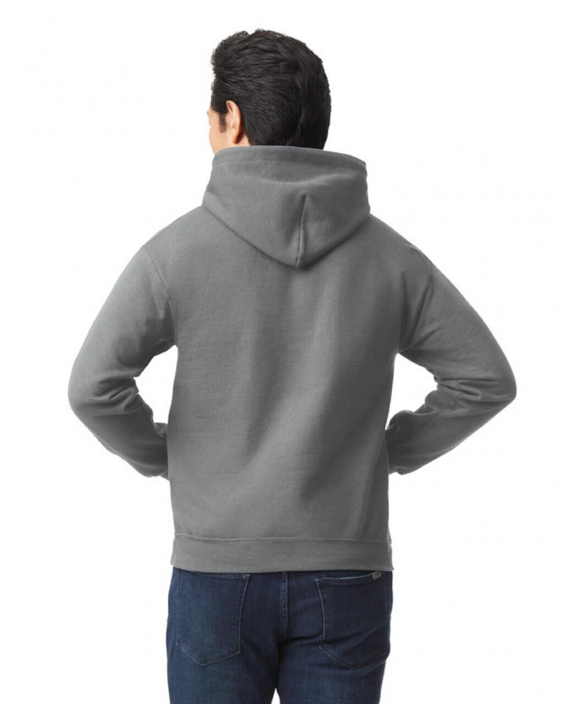 Graphite Heather Gildan 18500 Hoodie Men's Sweatshirt | BUMH09312