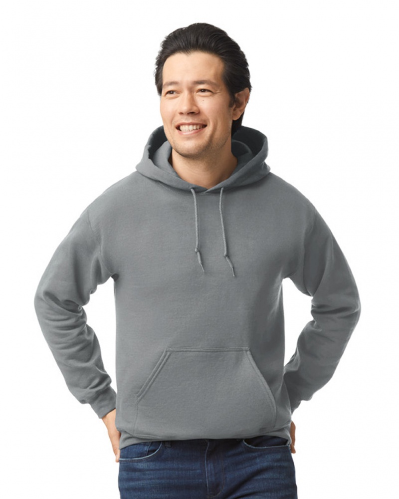 Graphite Heather Gildan 18500 Hoodie Men\'s Hoodie | SNQU70253