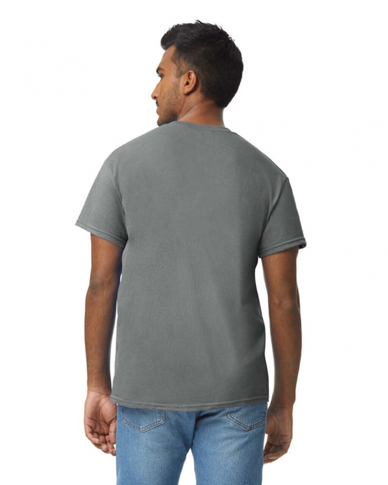 Graphite Heather Gildan 5000 Men's T-Shirts | CVLB53896