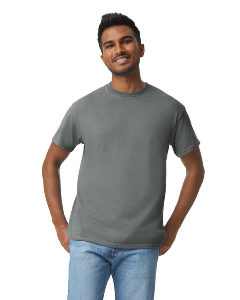 Graphite Heather Gildan 5000 Men\'s T-Shirts | CVLB53896