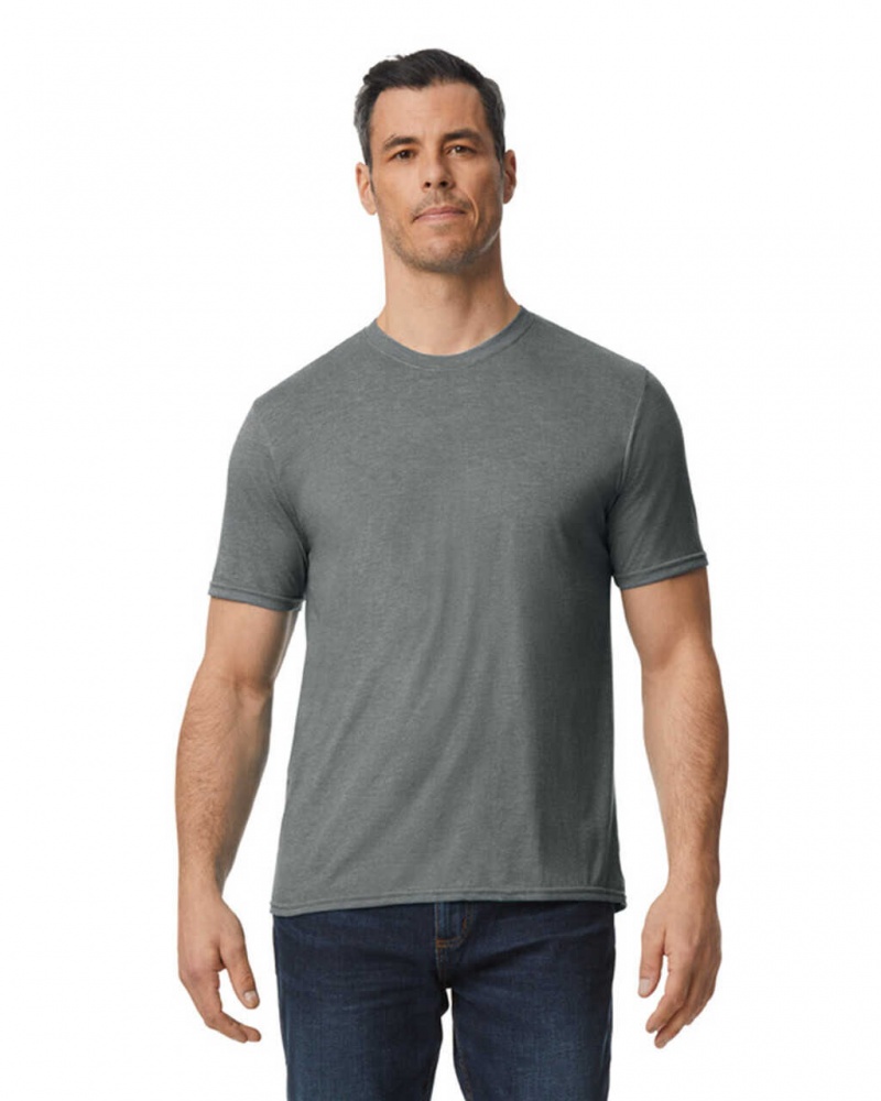 Graphite Heather Gildan 6750 Tri-Blend Men\'s T-Shirts | NEVY38274