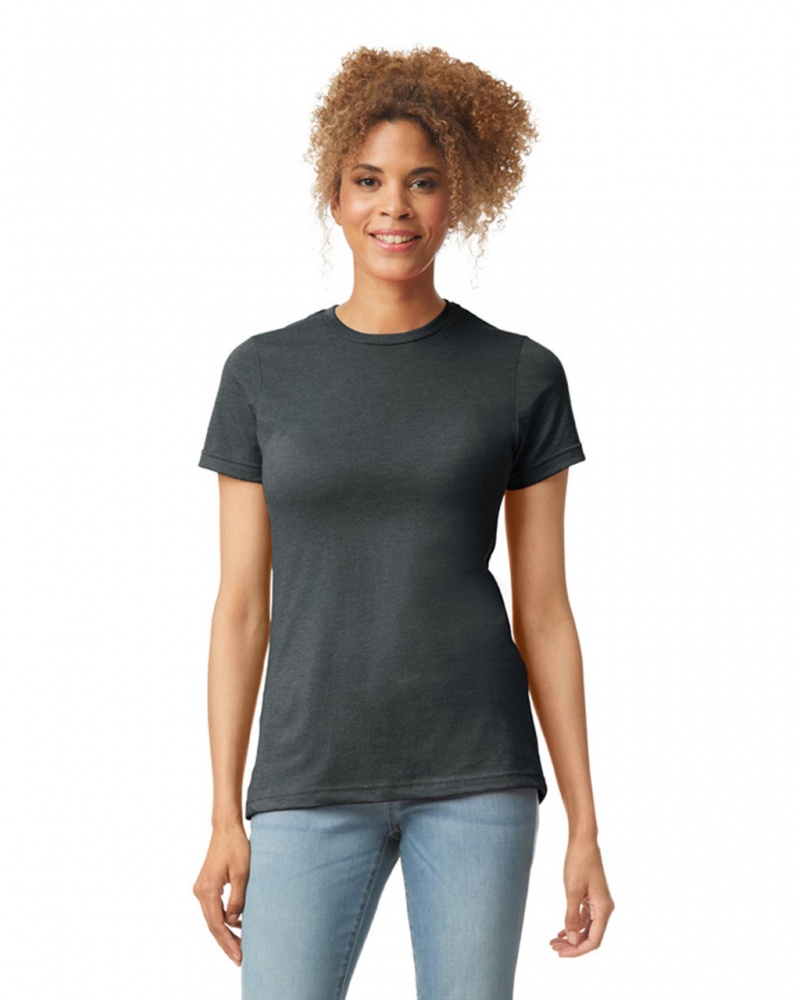 Gunmetal Gildan 67000L CVC Women\'s T-Shirts | VMKF54862