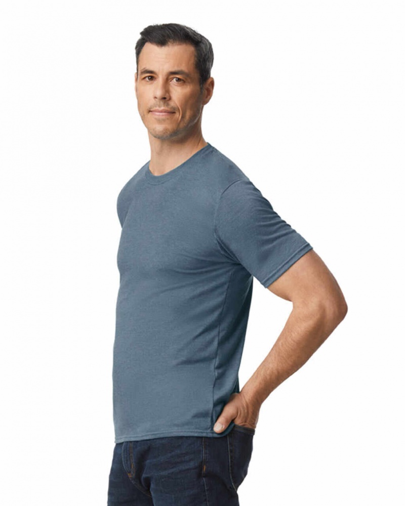 Heather Navy Gildan 6750 Tri-Blend Men's T-Shirts | KSHX75014