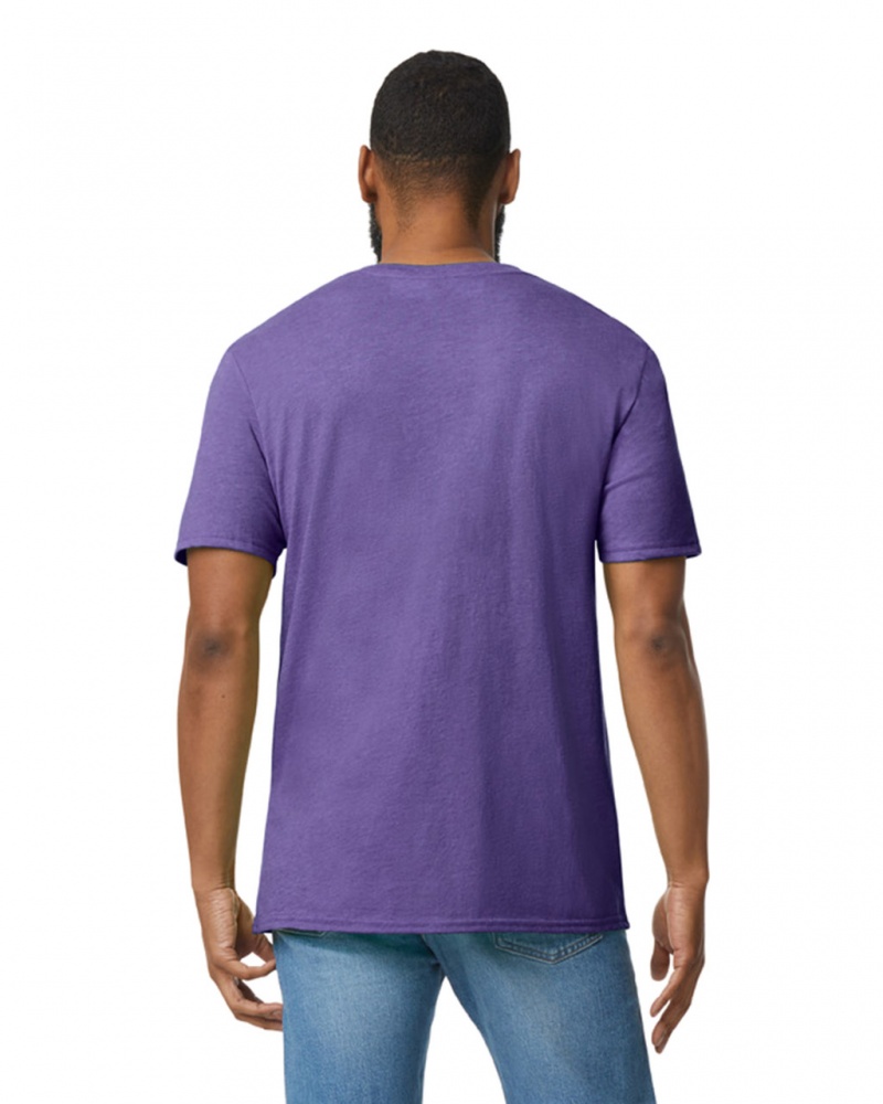 Heather Purple Gildan 64V00 V-Neck Men's T-Shirts | UQOE45079