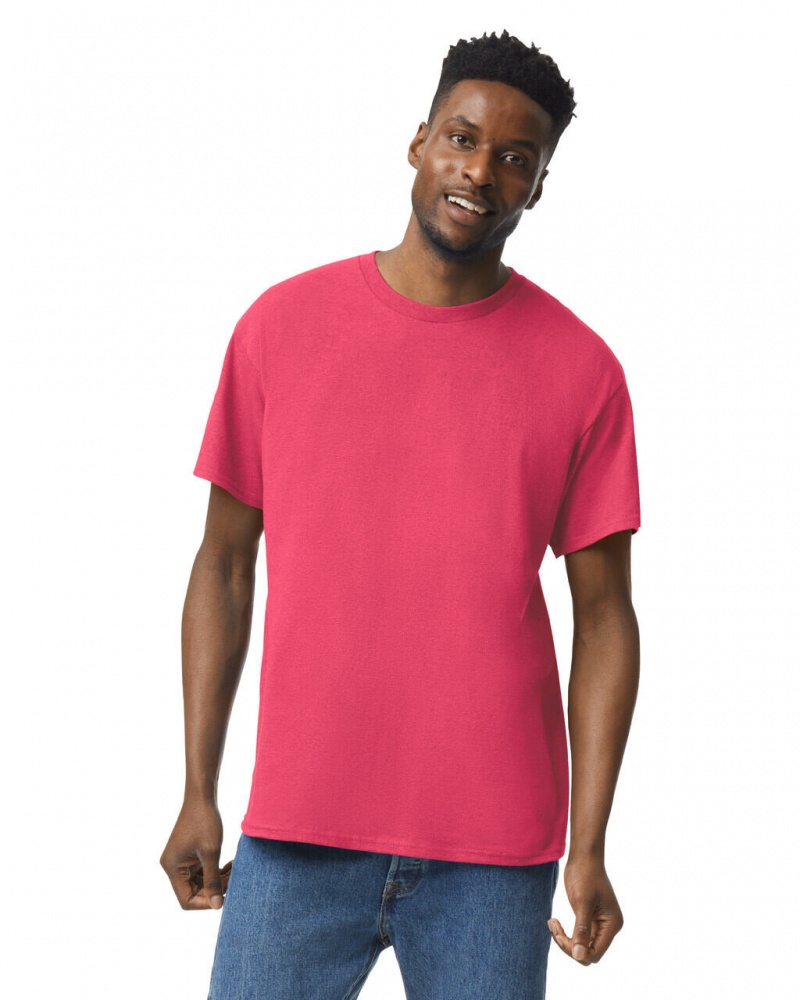 Heather Red Gildan 5000 Men\'s T-Shirts | HBVI27145