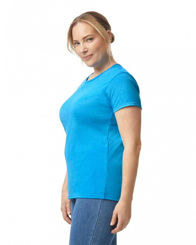 Heather Sapphire Gildan 5000L Women's T-Shirts | VRPC04356