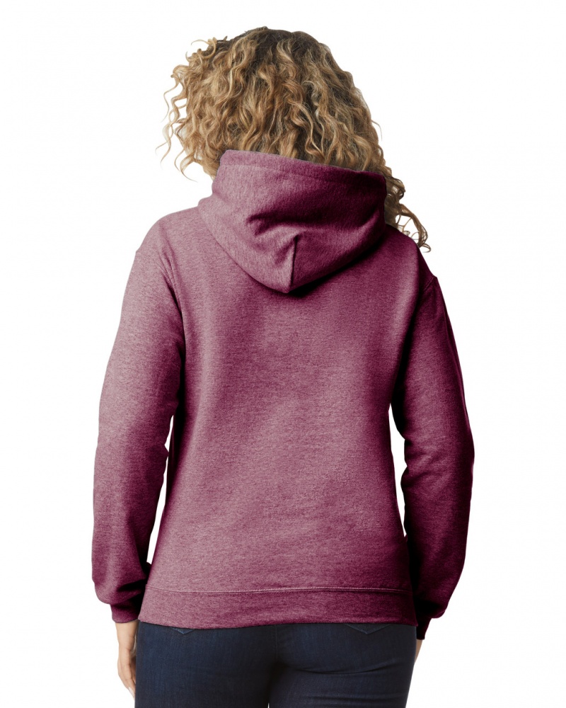 Heather Sport Dark Maroon Gildan 18500 Hoodie Women's Hoodie | LTBH57439