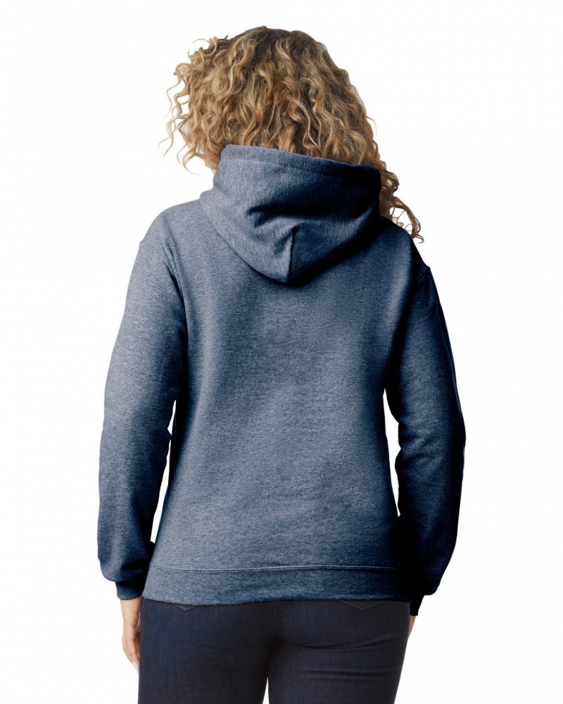 Heather Sport Dark Navy Gildan 18500 Hoodie Women's Hoodie | FHZR24975