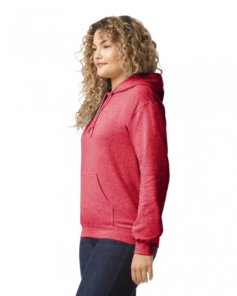 Heather Sport Dark Red Gildan 18500 Hoodie Women's Sweatshirt | LFZV45762