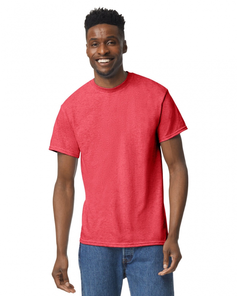 Heather Sport Scarlet Red Gildan 8000 Men\'s T-Shirts | ORNZ26315