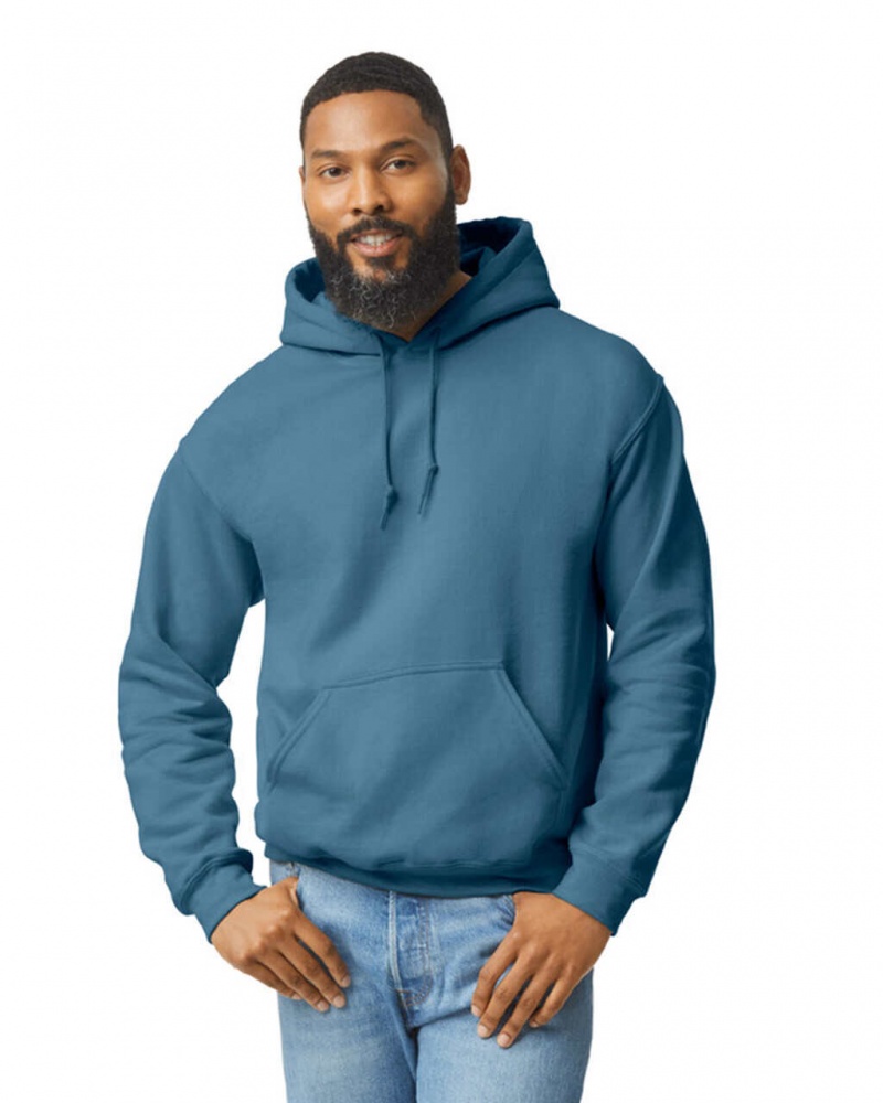 Indigo Blue Gildan 18500 Hoodie Men\'s Sweatshirt | TMBV74591