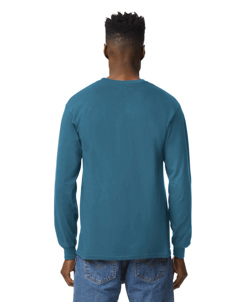 Indigo Blue Gildan 2400 Long Sleeve Men's T-Shirts | JIEP26501