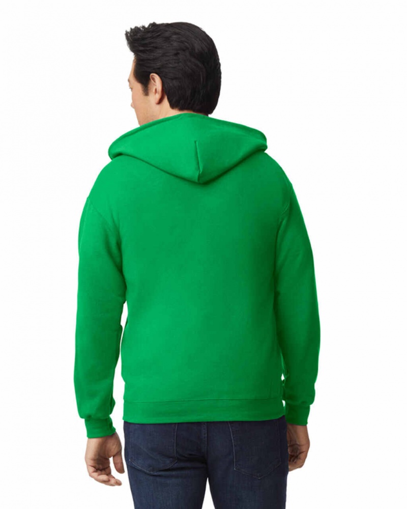 Iris Green Gildan 18600 Full Zip Hoodie Men's Sweatshirt | QARJ31496