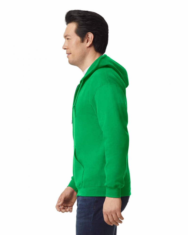 Iris Green Gildan 18600 Full Zip Hoodie Men's Sweatshirt | QARJ31496