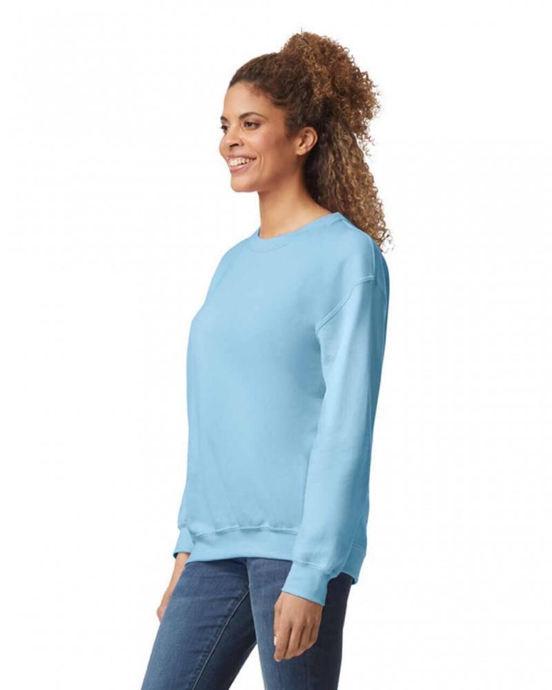 Light Blue Gildan 18000 Crewneck Women's Sweatshirt | ZQRE39584