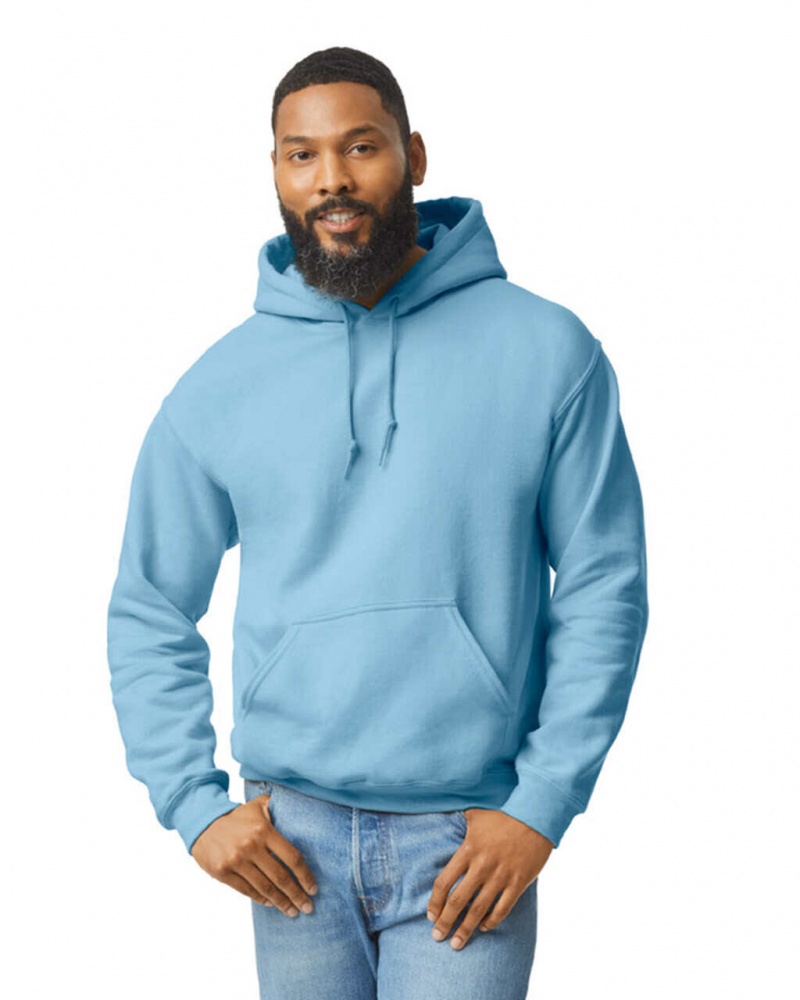 Light Blue Gildan 18500 Hoodie Men\'s Sweatshirt | TRKF46723