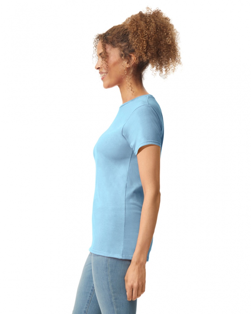 Light Blue Gildan 64000L Women's T-Shirts | VJDA14573