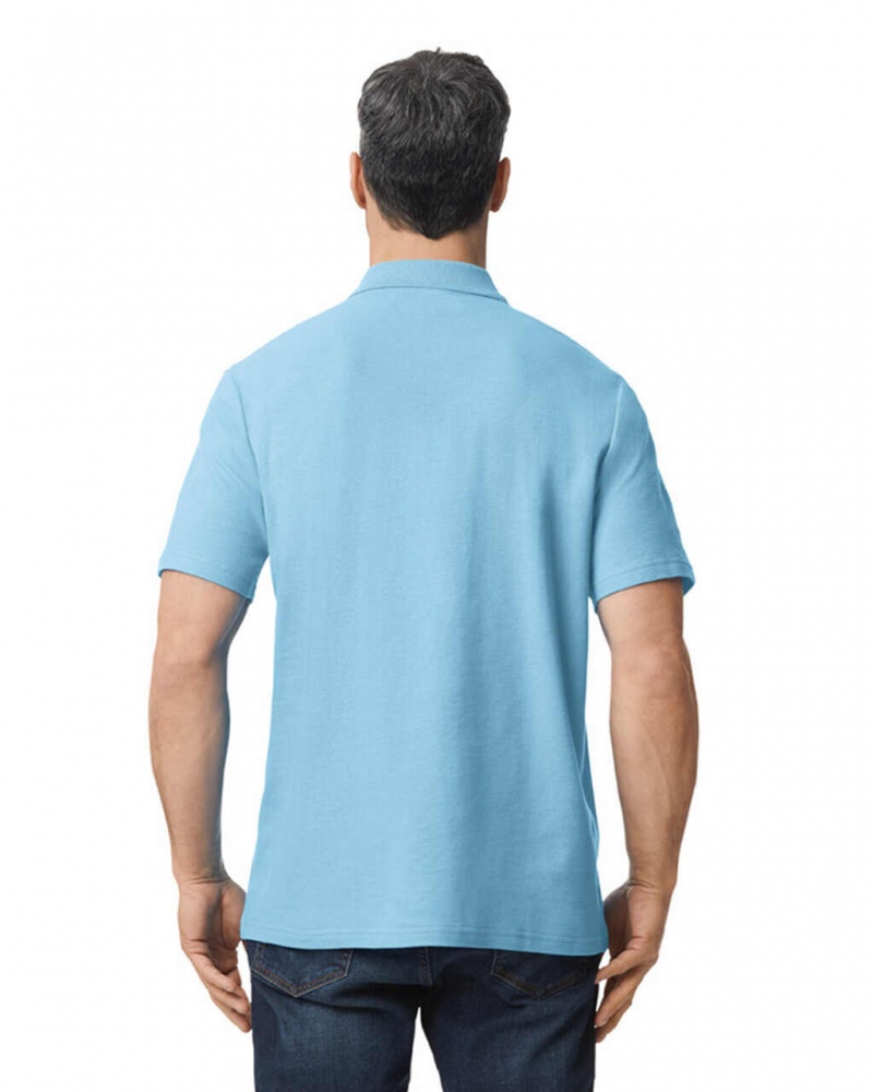 Light Blue Gildan 64800 Pique Polo Men's Polo | ERLO24590