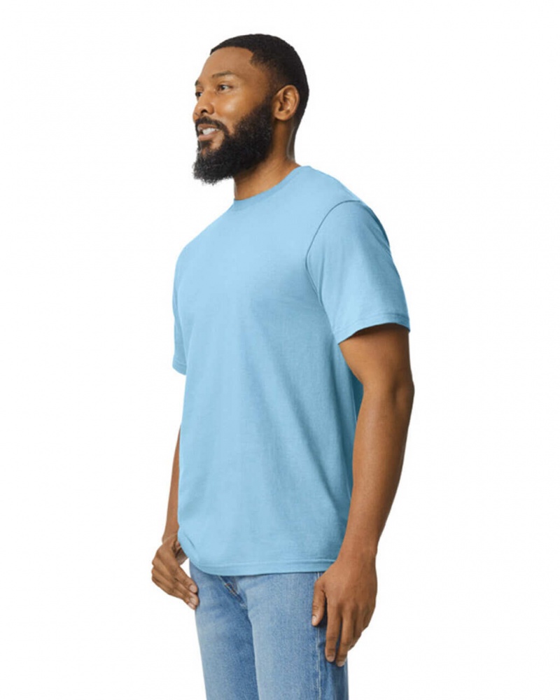 Light Blue Gildan 65000 Midweight Men's T-Shirts | RNLK48092