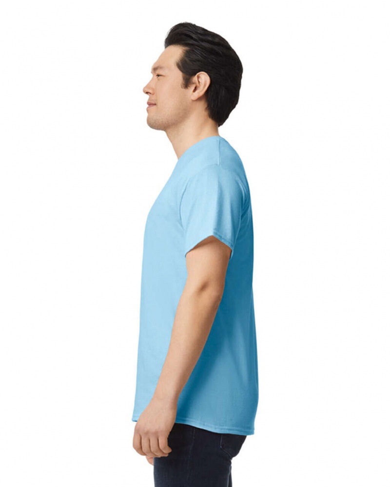 Light Blue Gildan 8000 Men's T-Shirts | VGEY26943