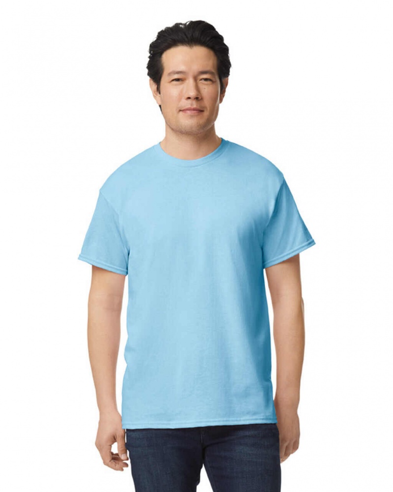 Light Blue Gildan 8000 Men\'s T-Shirts | VGEY26943