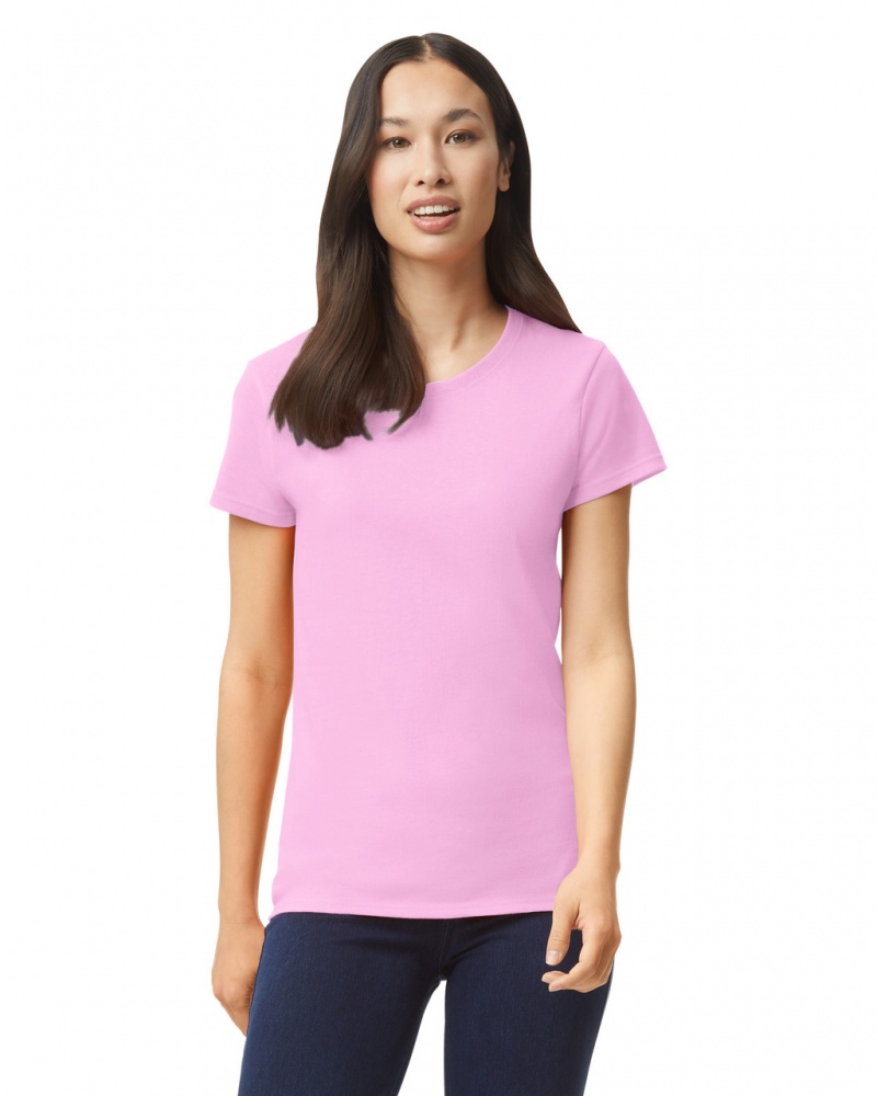 Light Pink Gildan 5000L Women\'s T-Shirts | EUHN50612