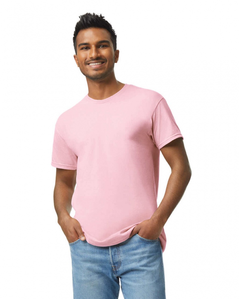 Light Pink Gildan 5000 Men\'s T-Shirts | HXUE35674