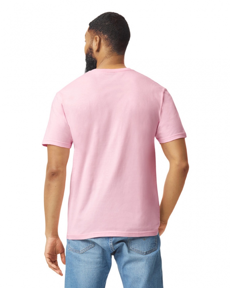 Light Pink Gildan 64000 Men's T-Shirts | JUOS84196