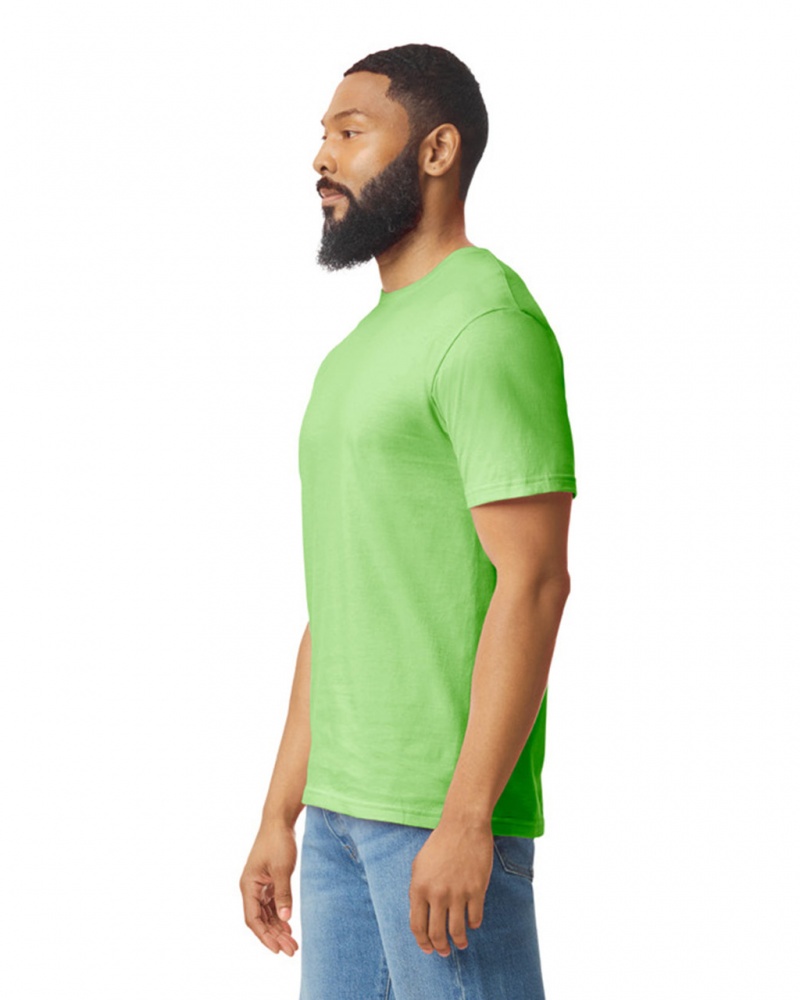 Lime Gildan 64000 Men's T-Shirts | BHRE01293