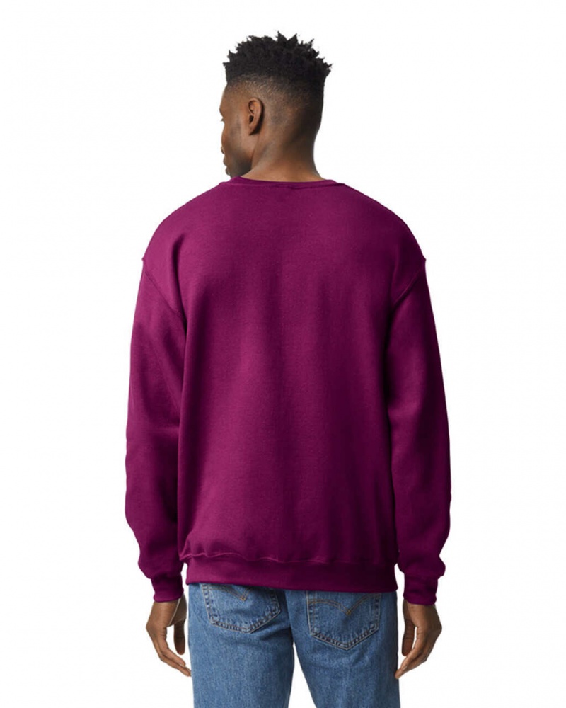 Maroon Gildan 18000 Crewneck Sweatshirt Men's Sweatshirt | SBNR59713